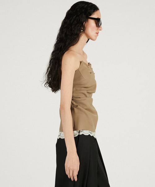 PRANK PROJECT（プランクプロジェクト）の「【2026Spring Pre-Order】ドレープベアトップ / Drape Bear Top（チューブトップ・レディース・ブラック/ベージュ・FREE）」の13枚目の写真