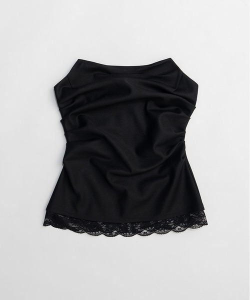 PRANK PROJECT（プランクプロジェクト）の「【2026Spring Pre-Order】ドレープベアトップ / Drape Bear Top（チューブトップ・レディース・ブラック/ベージュ・FREE）」の19枚目の写真