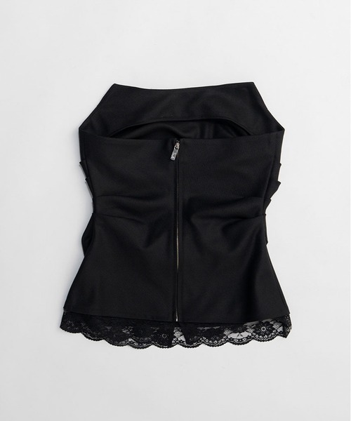 PRANK PROJECT（プランクプロジェクト）の「【2026Spring Pre-Order】ドレープベアトップ / Drape Bear Top（チューブトップ・レディース・ブラック/ベージュ・FREE）」の18枚目の写真