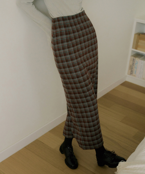 REORG(リオルグ)の「EOT SOFT CHECK MAXI SKIRT GREEN CHOCO(スカート・レディース・その他・SMALL/MEDIUM/LARGE)」の2枚目の写真