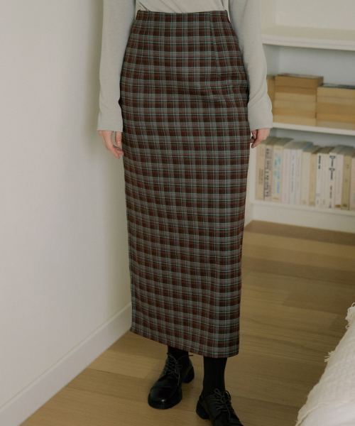 REORG(リオルグ)の「EOT SOFT CHECK MAXI SKIRT GREEN CHOCO(スカート・レディース・その他・SMALL/MEDIUM/LARGE)」の3枚目の写真
