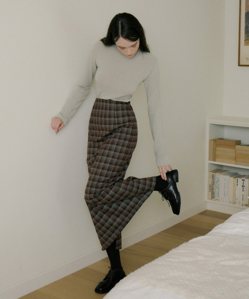 REORG(リオルグ)の「EOT SOFT CHECK MAXI SKIRT GREEN CHOCO(スカート・レディース・その他・SMALL/MEDIUM/LARGE)」の4枚目の写真