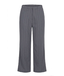 Stripe Straight Slacks - Charcoal