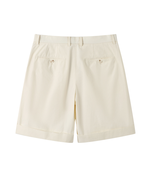 SOLEW(ソル)の「コットンツーピンタックショートパンツ_アイボリー(その他パンツ・メンズ・その他・MEDIUM/LARGE/X-LARGE)」の2枚目の写真