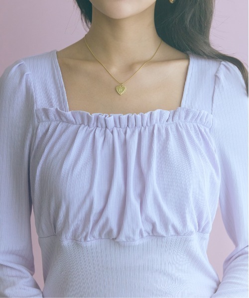 marun（マルン）の「＜大きいサイズ＞ギャザーデザインカットソートップス marun（Tシャツ/カットソー・レディース・ラベンダー/ブラック・5L/4L/3L/LL/L）」の9枚目の写真