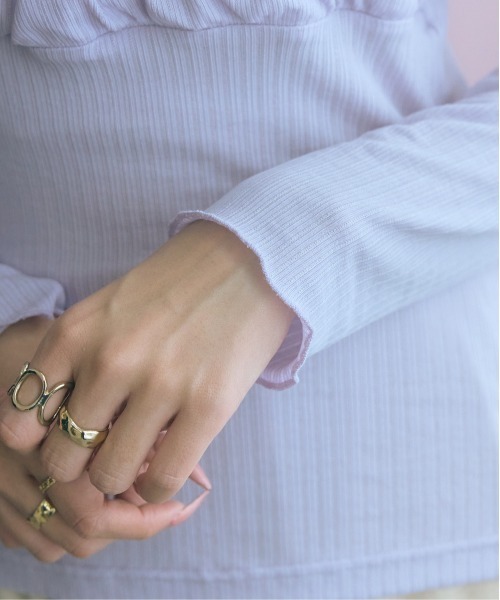 marun（マルン）の「＜大きいサイズ＞ギャザーデザインカットソートップス marun（Tシャツ/カットソー・レディース・ラベンダー/ブラック・5L/4L/3L/LL/L）」の10枚目の写真