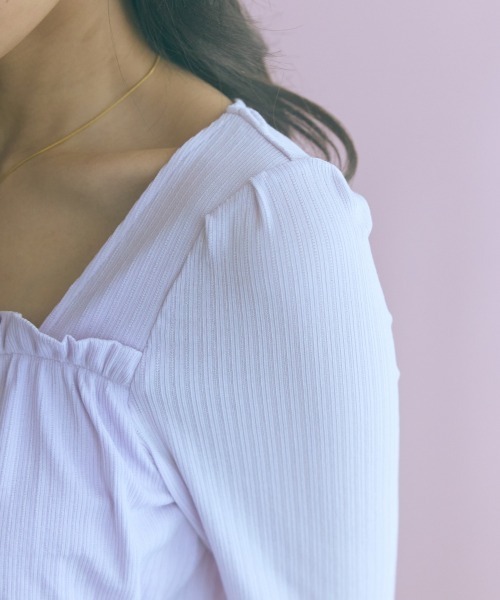 marun（マルン）の「＜大きいサイズ＞ギャザーデザインカットソートップス marun（Tシャツ/カットソー・レディース・ラベンダー/ブラック・5L/4L/3L/LL/L）」の11枚目の写真