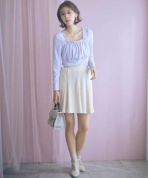 marun（マルン）の「＜大きいサイズ＞ギャザーデザインカットソートップス marun（Tシャツ/カットソー・レディース・ラベンダー/ブラック・5L/4L/3L/LL/L）」の18枚目の写真