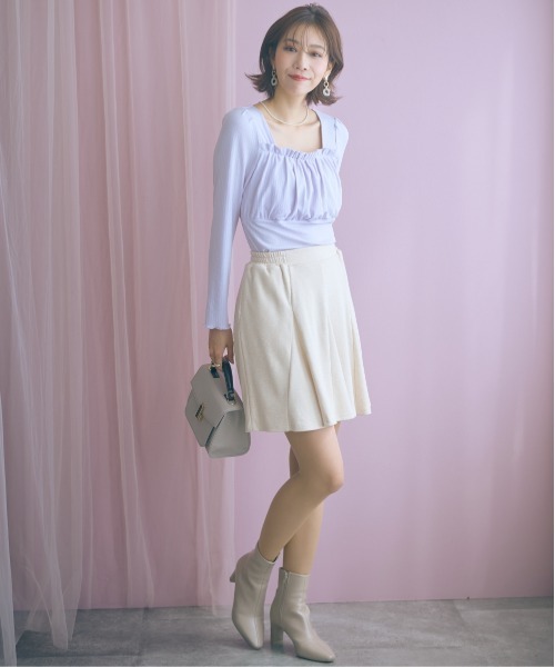 marun（マルン）の「＜大きいサイズ＞ギャザーデザインカットソートップス marun（Tシャツ/カットソー・レディース・ラベンダー/ブラック・5L/4L/3L/LL/L）」の20枚目の写真