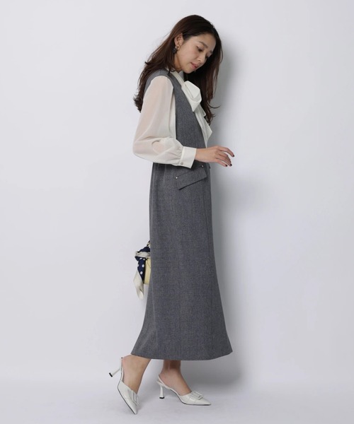 JUSGLITTY（ジャスグリッティー）の「ツイーディージャンスカ（ワンピース・レディース・グレー系その他・2/1/0）」の3枚目の写真