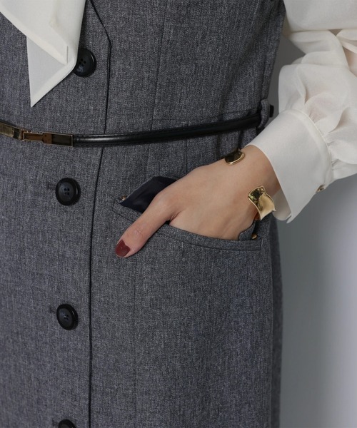 JUSGLITTY（ジャスグリッティー）の「ツイーディージャンスカ（ワンピース・レディース・グレー系その他・2/1/0）」の5枚目の写真