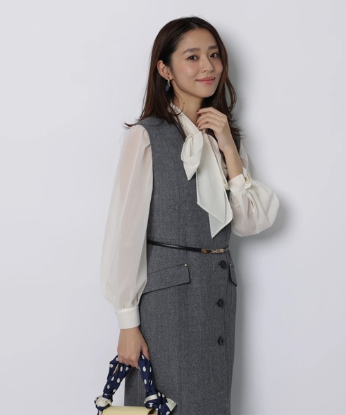 JUSGLITTY（ジャスグリッティー）の「ツイーディージャンスカ（ワンピース・レディース・グレー系その他・2/1/0）」の6枚目の写真