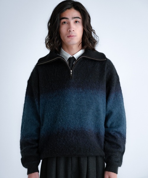 SINSS（シンス）の「Wool blend gradation zip knit / ウールブレンド