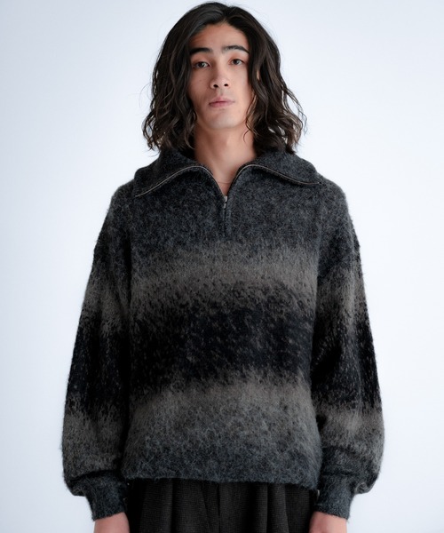 SINSS（シンス）の「Wool blend gradation zip knit / ウールブレンド