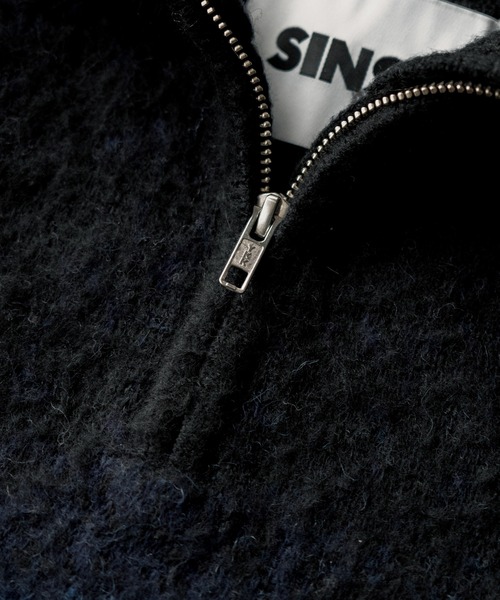 Wool blend gradation zip knit / ウールブレンドグラデーションジップ