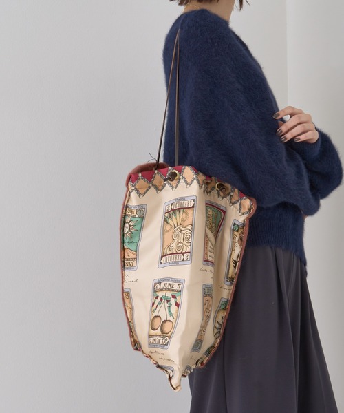 manipuri（マニプリ）の「【manipuri/マニプリ】刺繍プリントトートバックL（トートバッグ・レディース・アイボリー/ワイン・フリー）」の5枚目の写真