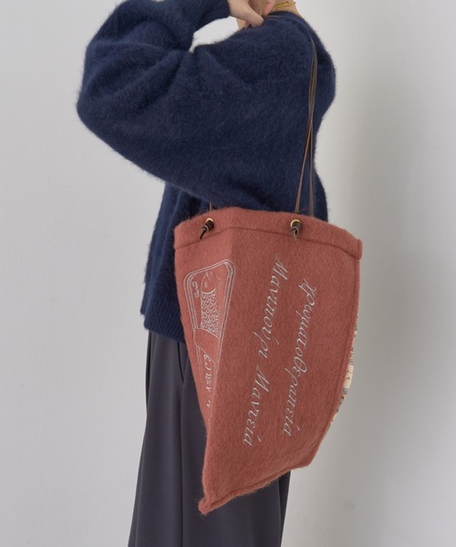 manipuri（マニプリ）の「【manipuri/マニプリ】刺繍プリントトートバックL（トートバッグ・レディース・アイボリー/ワイン・フリー）」の6枚目の写真