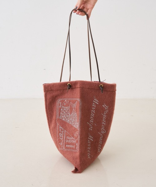 manipuri（マニプリ）の「【manipuri/マニプリ】刺繍プリントトートバックL（トートバッグ・レディース・アイボリー/ワイン・フリー）」の10枚目の写真