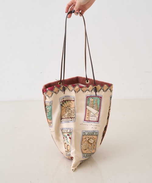 manipuri（マニプリ）の「【manipuri/マニプリ】刺繍プリントトートバックL（トートバッグ・レディース・アイボリー/ワイン・フリー）」の11枚目の写真