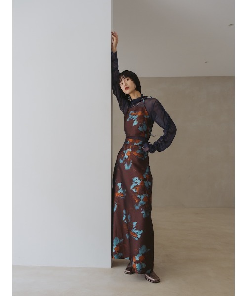 sahara（サハラ）の「Flower Jacquard Bustier/フラワージャガードビスチェ（その他トップス・レディース・ブラウン/ブラック/アイボリー・FREE）」の4枚目の写真