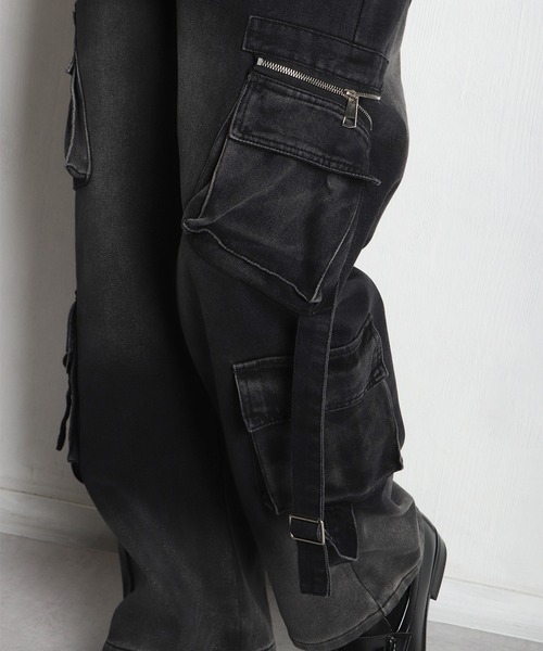 WESTSEA(ウエストシー)の「ウォッシュ加工 裏起毛 イージーデニムパンツ カーゴディテール(デニムパンツ・メンズ・ブラック/ブルー/グレー・M/L/XL)」の1枚目の写真