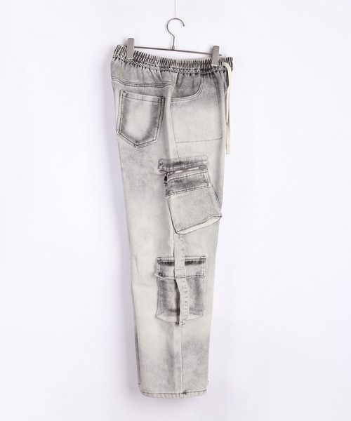 WESTSEA(ウエストシー)の「ウォッシュ加工 裏起毛 イージーデニムパンツ カーゴディテール(デニムパンツ・メンズ・ブラック/ブルー/グレー・M/L/XL)」の13枚目の写真