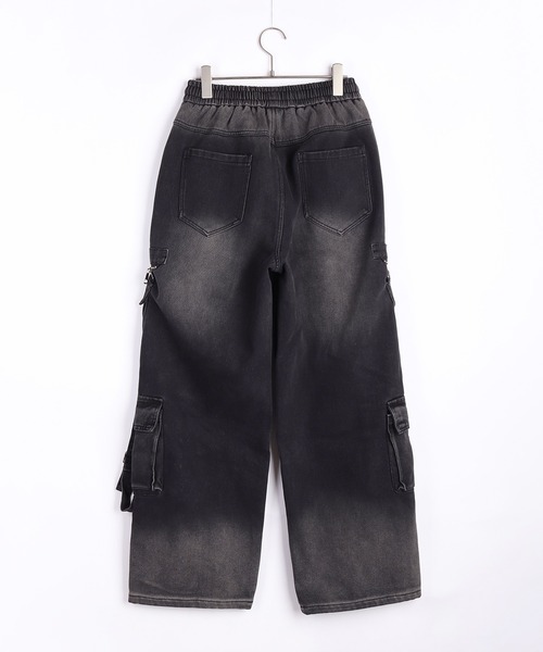 WESTSEA(ウエストシー)の「ウォッシュ加工 裏起毛 イージーデニムパンツ カーゴディテール(デニムパンツ・メンズ・ブラック/ブルー/グレー・M/L/XL)」の5枚目の写真