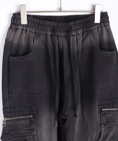 WESTSEA(ウエストシー)の「ウォッシュ加工 裏起毛 イージーデニムパンツ カーゴディテール(デニムパンツ・メンズ・ブラック/ブルー/グレー・M/L/XL)」の6枚目の写真