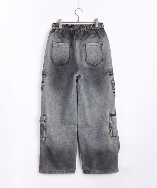 WESTSEA(ウエストシー)の「ウォッシュ加工 裏起毛 イージーデニムパンツ カーゴディテール(デニムパンツ・メンズ・ブラック/ブルー/グレー・M/L/XL)」の8枚目の写真