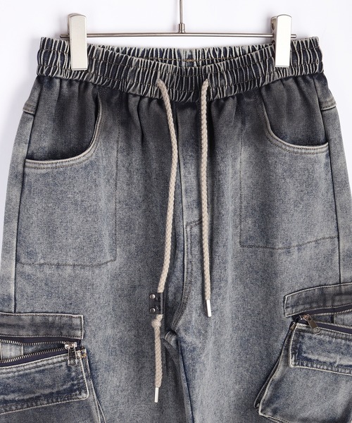 WESTSEA(ウエストシー)の「ウォッシュ加工 裏起毛 イージーデニムパンツ カーゴディテール(デニムパンツ・メンズ・ブラック/ブルー/グレー・M/L/XL)」の9枚目の写真