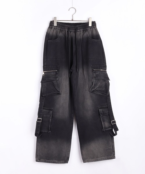 WESTSEA(ウエストシー)の「ウォッシュ加工 裏起毛 イージーデニムパンツ カーゴディテール(デニムパンツ・メンズ・ブラック/ブルー/グレー・M/L/XL)」の4枚目の写真