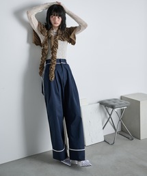 THE YOn | サイドラインロールアップタックパンツ(チノパンツ)