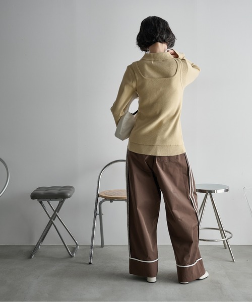 THE YOn（ザヨン）の「サイドラインロールアップタックパンツ（チノパンツ・レディース・ネイビー/ベージュ/ブラウン・S/M）」の22枚目の写真