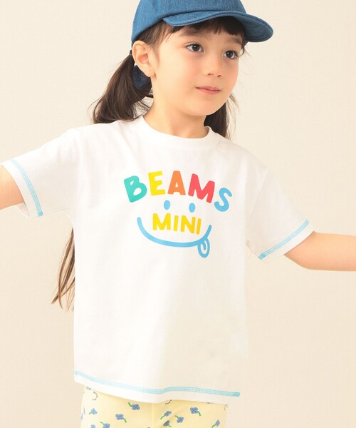 BEAMS mini（ビームスミニ）の「スマイル ロゴ Tシャツ 2026SS（90～130cm）外遊び プチプラ 保育園 通学 定番（Tシャツ/カットソー・キッズ・ケリーグリーン/ネイビー/レッド系その他2/オフホワイト・90/110/120/130/100）」の13枚目の写真