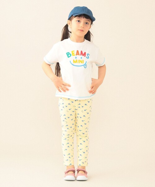 BEAMS mini（ビームスミニ）の「スマイル ロゴ Tシャツ 2026SS（90～130cm）外遊び プチプラ 保育園 通学 定番（Tシャツ/カットソー・キッズ・ケリーグリーン/ネイビー/レッド系その他2/オフホワイト・90/110/120/130/100）」の15枚目の写真