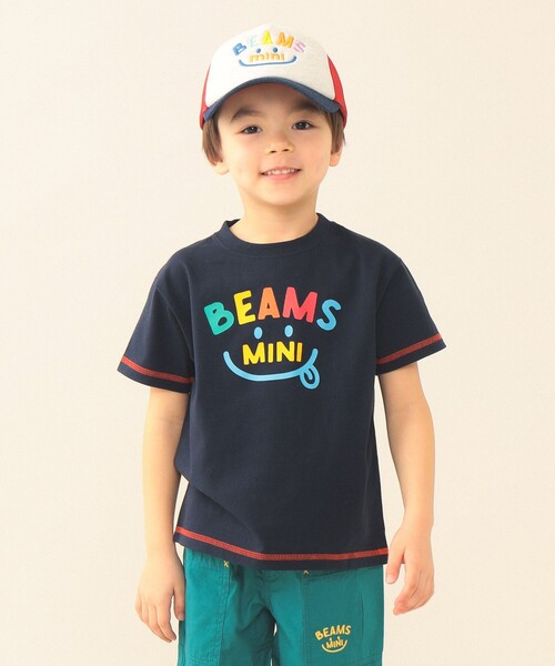 BEAMS mini（ビームスミニ）の「スマイル ロゴ Tシャツ 2026SS（90～130cm）外遊び プチプラ 保育園 通学 定番（Tシャツ/カットソー・キッズ・ケリーグリーン/ネイビー/レッド系その他2/オフホワイト・90/110/120/130/100）」の19枚目の写真
