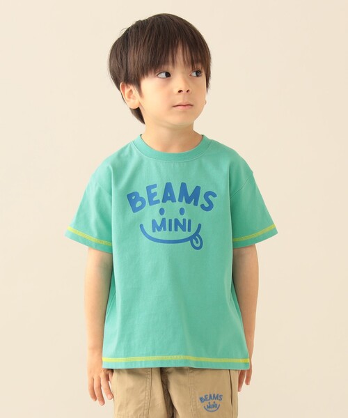 BEAMS mini（ビームスミニ）の「スマイル ロゴ Tシャツ 2026SS（90～130cm）外遊び プチプラ 保育園 通学 定番（Tシャツ/カットソー・キッズ・ケリーグリーン/ネイビー/レッド系その他2/オフホワイト・90/110/120/130/100）」の22枚目の写真
