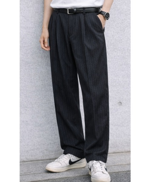 Sakka（サッカ）の「ピンストライプMODEワイドパンツ（スラックス・メンズ・ブラック・LARGE/MEDIUM）」の10枚目の写真