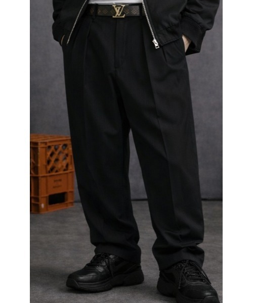 Sakka（サッカ）の「ピンストライプMODEワイドパンツ（スラックス・メンズ・ブラック・LARGE/MEDIUM）」の9枚目の写真