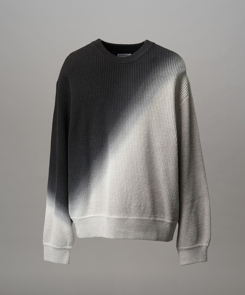 MAISON SPECIAL(メゾンスペシャル)の「《UNISEX》Cotton Bulky Acrylic Blend Prime-Over Gradation Dyeing Knit/コットンバルキーアクリルブレンドグラデーションダイニット【MAISON SPECIAL/メゾンスペシャル】(ニット/セーター・メンズ・ブラック/ブルー・0/1/2)」の17枚目の写真
