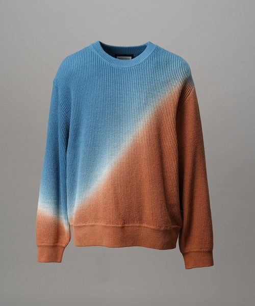 MAISON SPECIAL(メゾンスペシャル)の「《UNISEX》Cotton Bulky Acrylic Blend Prime-Over Gradation Dyeing Knit/コットンバルキーアクリルブレンドグラデーションダイニット【MAISON SPECIAL/メゾンスペシャル】(ニット/セーター・メンズ・ブラック/ブルー・0/1/2)」の18枚目の写真