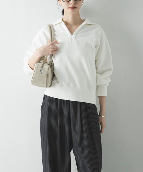 URBAN RESEARCH(アーバンリサーチ)の「デザインカラー裏起毛スウェット(スウェット・レディース・ネイビー/オフホワイト/グレー系その他・FREE)」の2枚目の写真