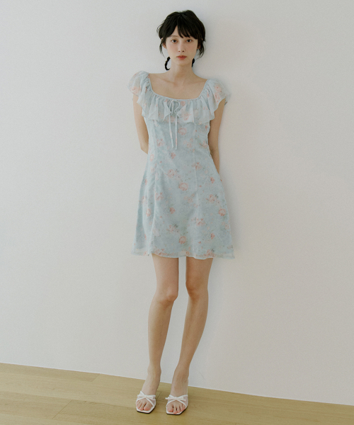 REORG(リオルグ)の「WOI FLOWER PATTERN FRILL OPS MINT BLUE(ワンピース・レディース・その他・SMALL/MEDIUM/LARGE)」の4枚目の写真