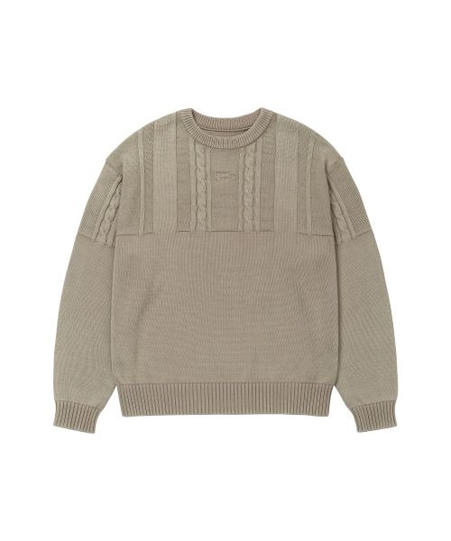 WELLBEING EXPRESS(ウェルビーイングエクスプレス)の「Washed Cable Pullover Beige(ニット/セーター・レディース・その他・ONE SIZE)」の1枚目の写真