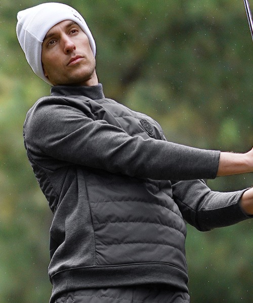 JOKER（ジョーカー）の「【DIVINER GOLF】中綿キルト切替セットアップ メンズ ゴルフウェア 上下セット ストレッチ ジャケット ジョガーパンツ 裏起毛 冬服（セットアップ・メンズ・チャコール/ブラック・M/L/XL/XXL）」の3枚目の写真