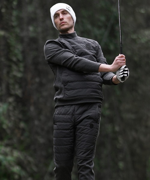 JOKER（ジョーカー）の「【DIVINER GOLF】中綿キルト切替セットアップ メンズ ゴルフウェア 上下セット ストレッチ ジャケット ジョガーパンツ 裏起毛 冬服（セットアップ・メンズ・チャコール/ブラック・M/L/XL/XXL）」の5枚目の写真