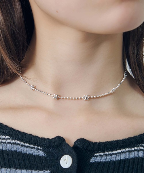 GOLDY（ゴールディ）の「フラワー チェーン チョーカー（チョーカー・レディース・ブラック/シルバー系2/ゴールド/シルバー系1・FREE）」の3枚目の写真