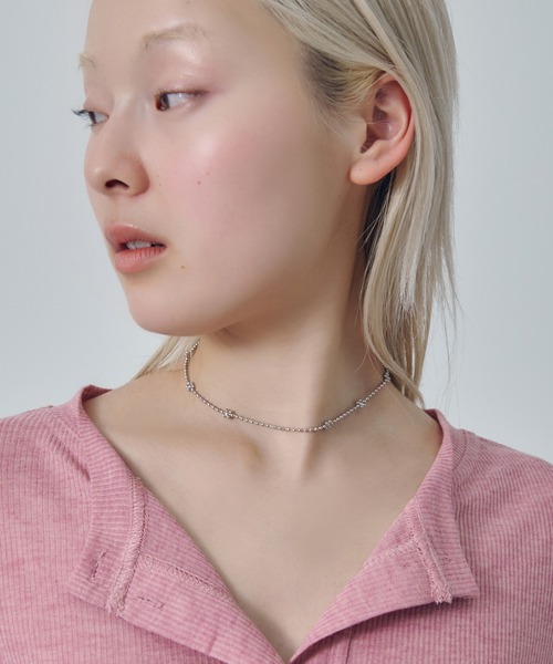 GOLDY（ゴールディ）の「フラワー チェーン チョーカー（チョーカー・レディース・ブラック/シルバー系2/ゴールド/シルバー系1・FREE）」の11枚目の写真