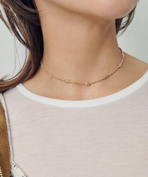 GOLDY（ゴールディ）の「フラワー チェーン チョーカー（チョーカー・レディース・ブラック/シルバー系2/ゴールド/シルバー系1・FREE）」の12枚目の写真