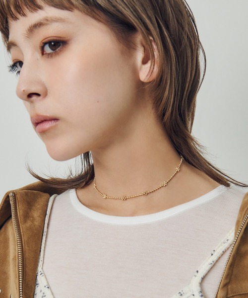 GOLDY（ゴールディ）の「フラワー チェーン チョーカー（チョーカー・レディース・ブラック/シルバー系2/ゴールド/シルバー系1・FREE）」の13枚目の写真